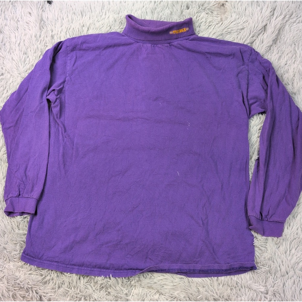 Vintage Minnesota Vikings Sweatshirt Mens M Purple NFL Football Turtleneck